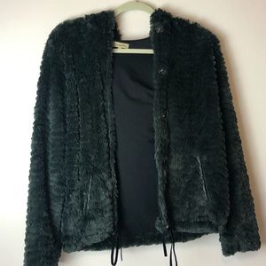 Vintage Army Green Fur Vest